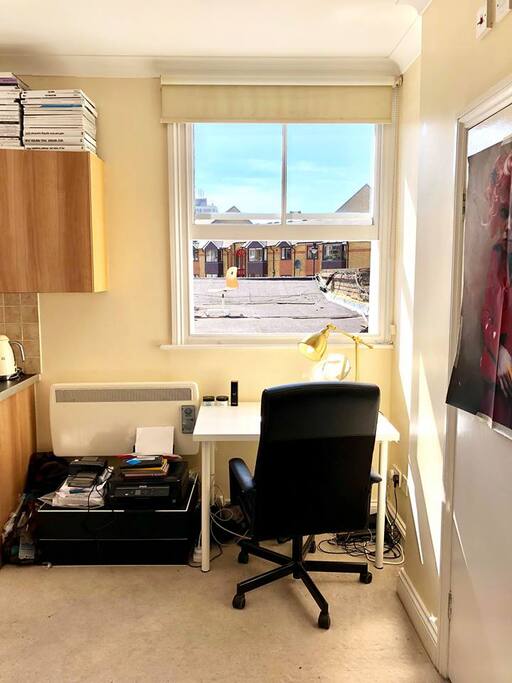 Office space with new Ikea lamp