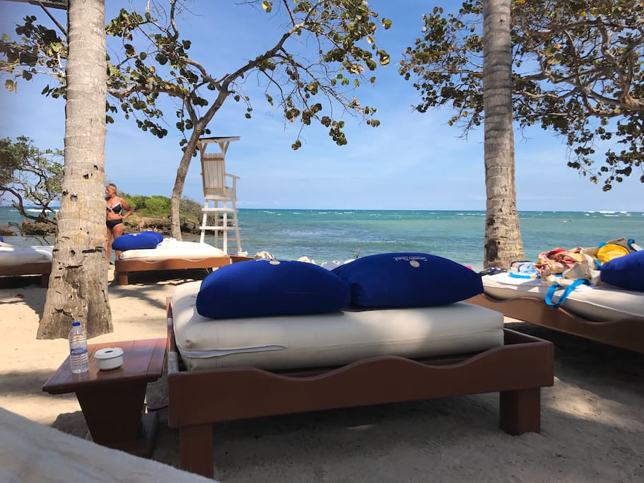 Where you could be lying soaking up the rays while sipping a cocktail brought you by one of the waitstaff