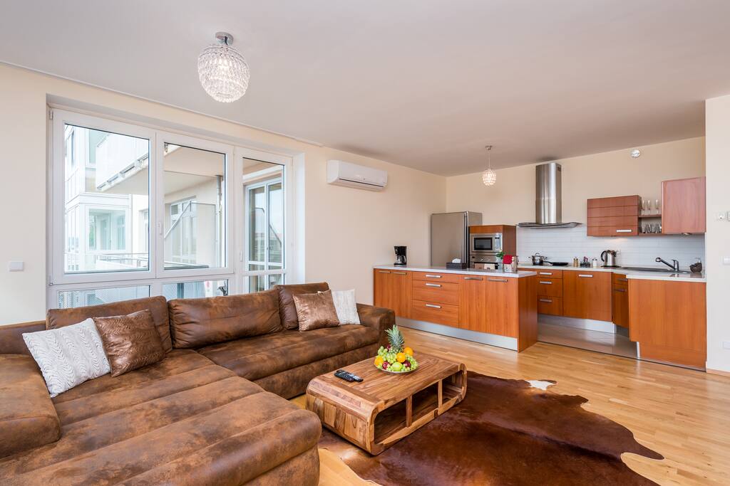Living room with kitchen