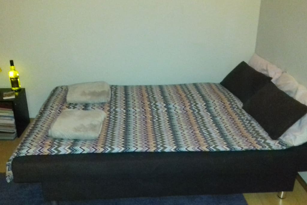 The bed has enough room for two people
