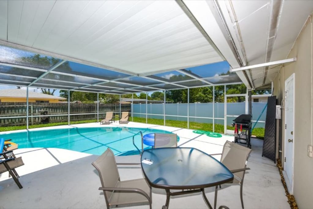 Lanai with pool