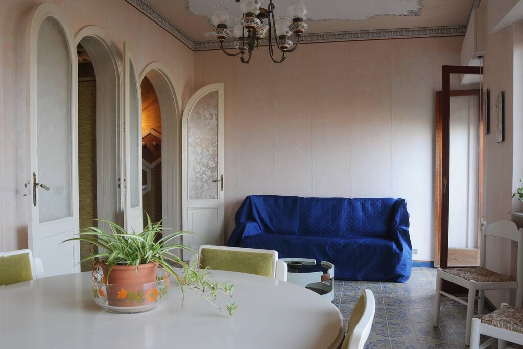 living room with sea view