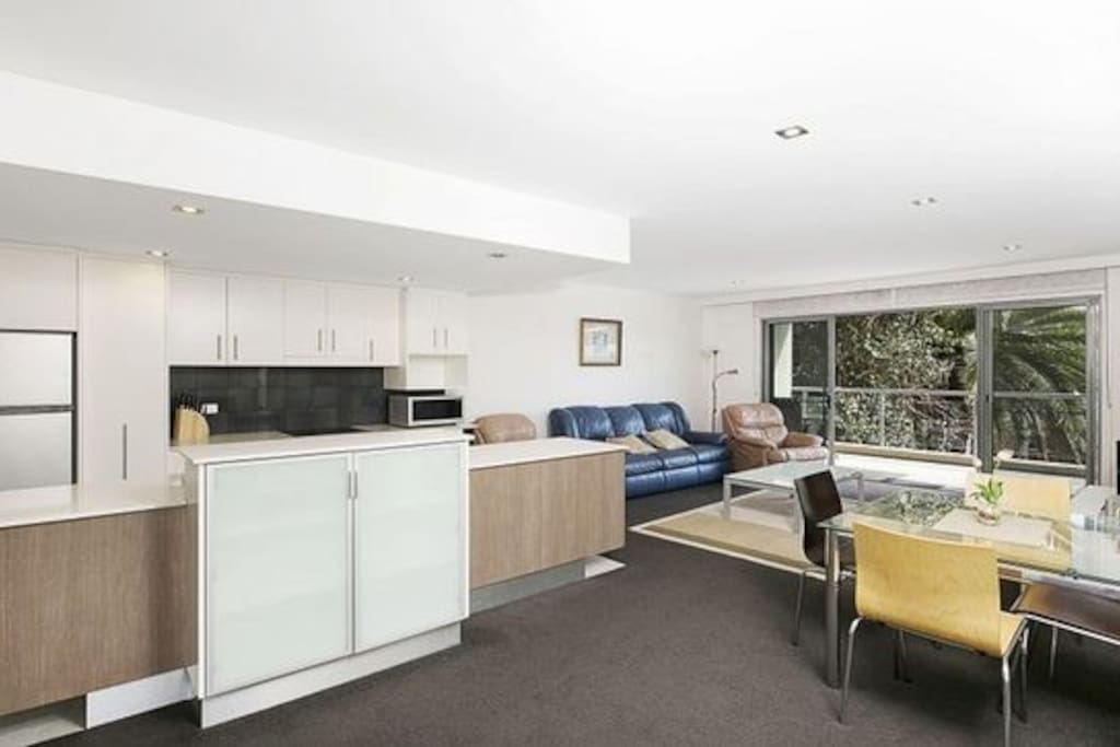 Open Design with Kitchen, Dining and Lounge Areas - bright and breezy