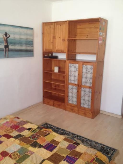 The closet in the bedroom