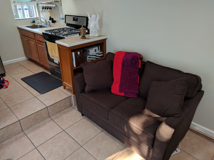 Kitchenette and love seat...
