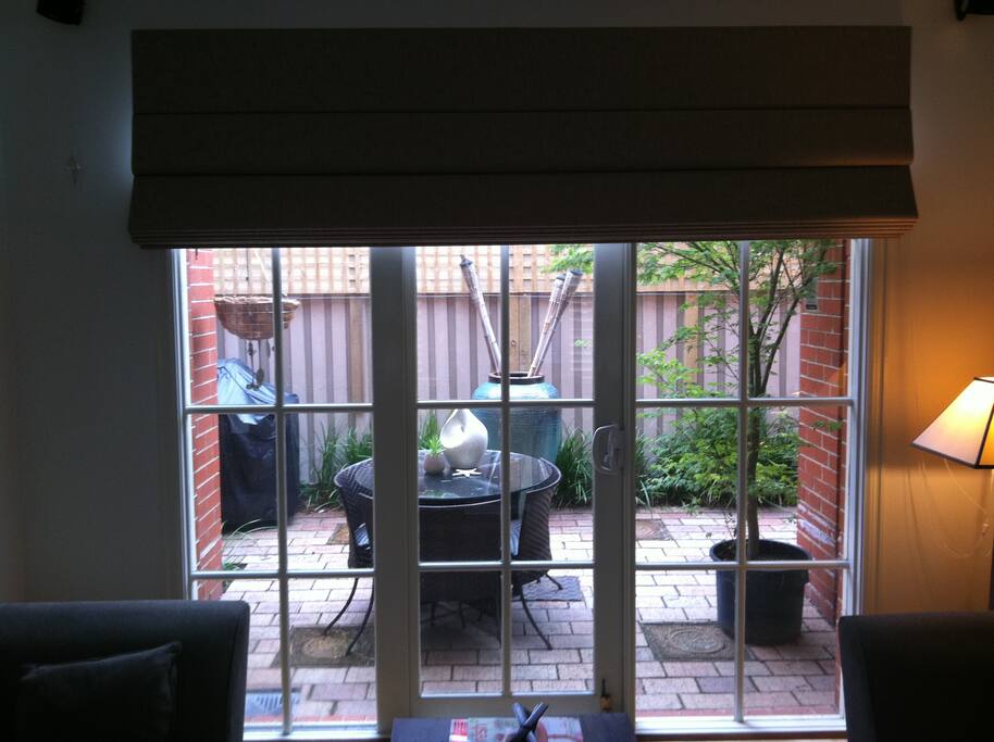 Living room out to back courtyard