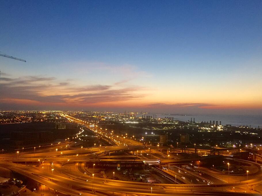 Evening view from living room
