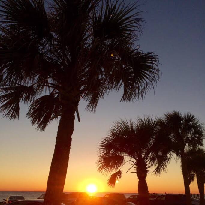 Famous sunset at the Jetties