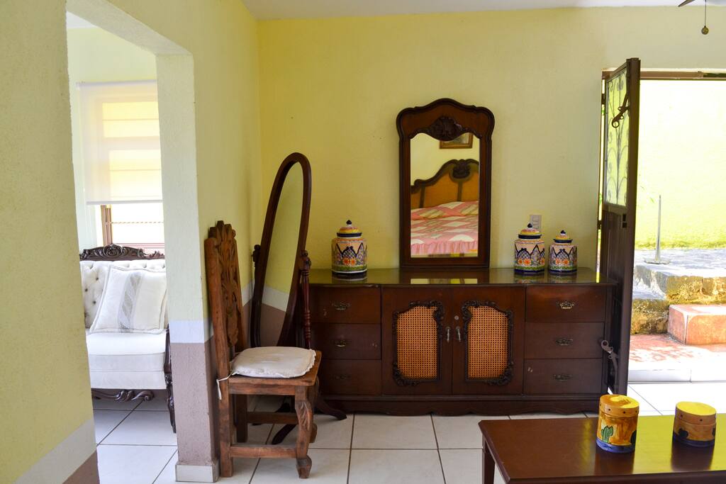 Bedroom 1 (equipped with dresser and closets for storage)