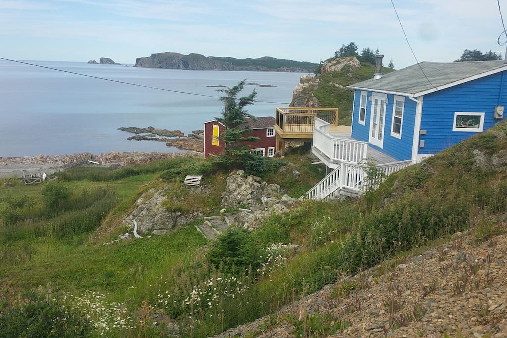 Catch a view of the cove from the deck.