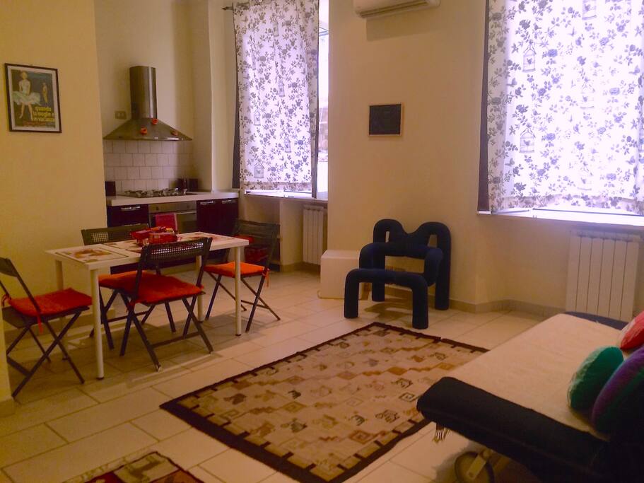 Living room and kitchen