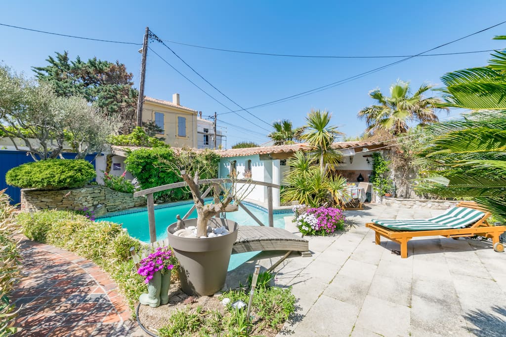Garden with swimming pool