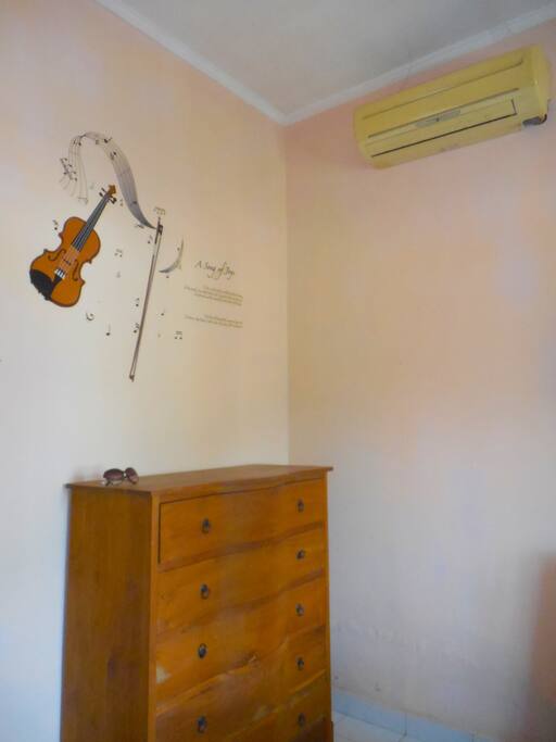 each room has its own spacious clothes drawer & AC