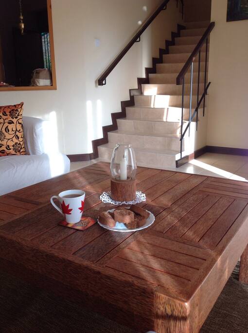 Relaxing with cup of tea