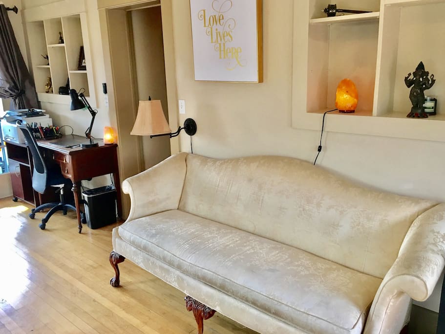 Living Room & fully equipped office area at the Sanctuary on Golden Hill