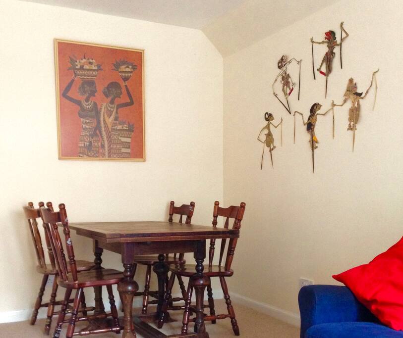 Dining space in living room