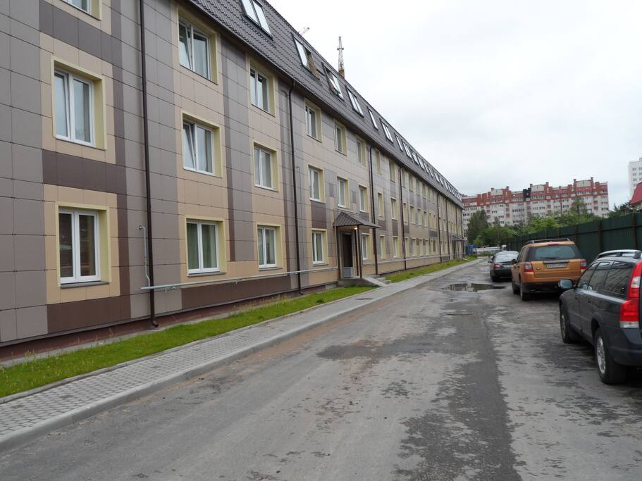 The view from outside-the flat is on the 1st floor.