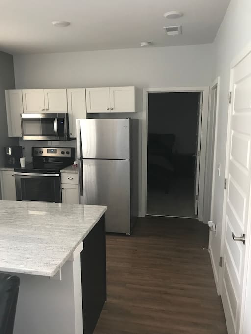 Full kitchen with stainless steal appliances