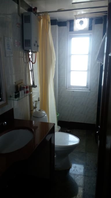 The attached bathroom