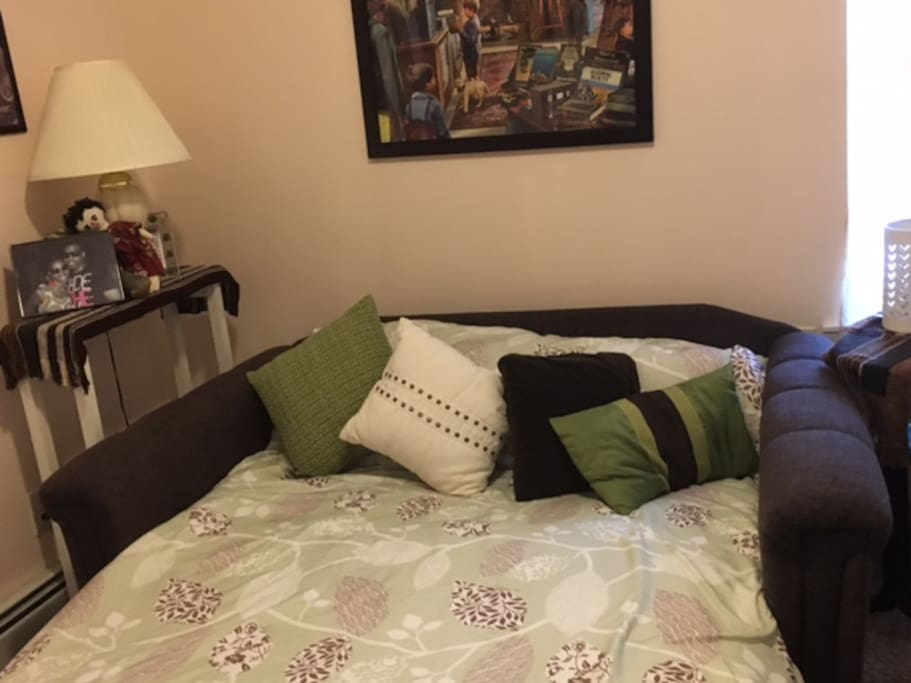 Bedroom after the sofa is pulled out