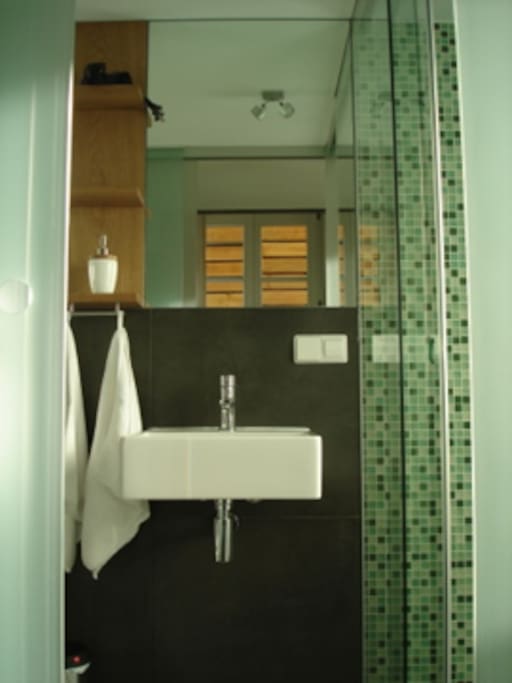 Bad mit Dusche und WC