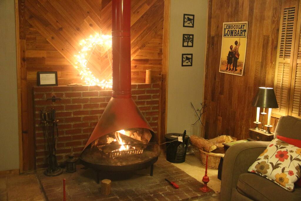 Cozy Swedish Fireplace in Living Room