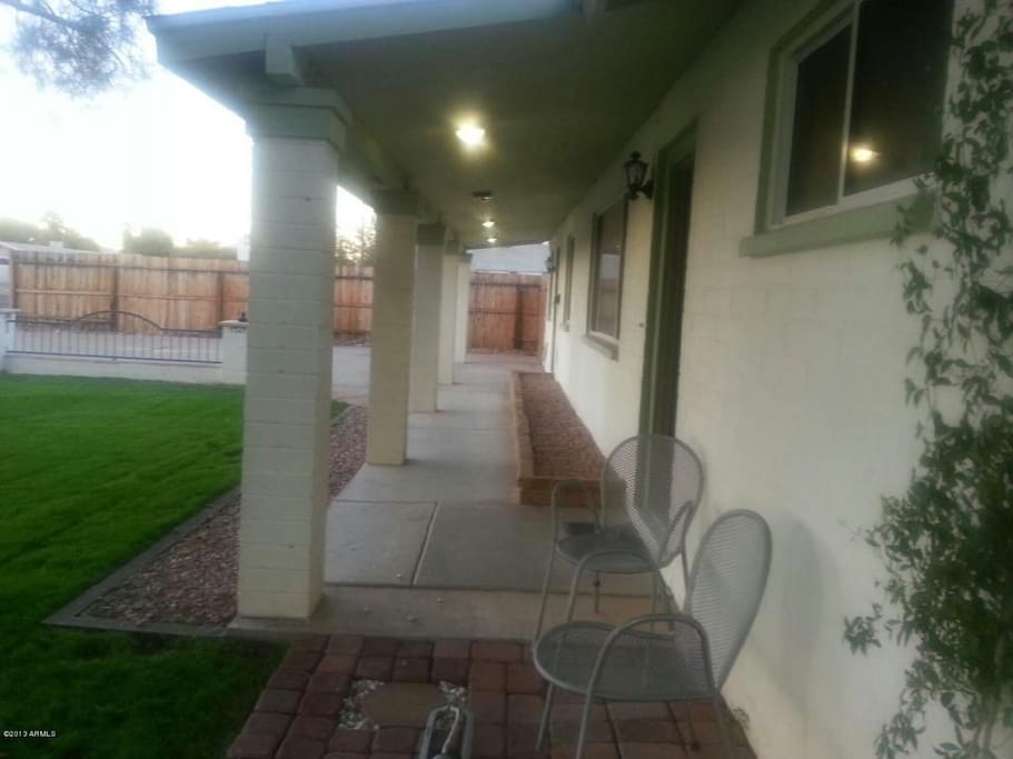 Front patio - enjoy beverages and reading early weekend mornings and evening sunsets.