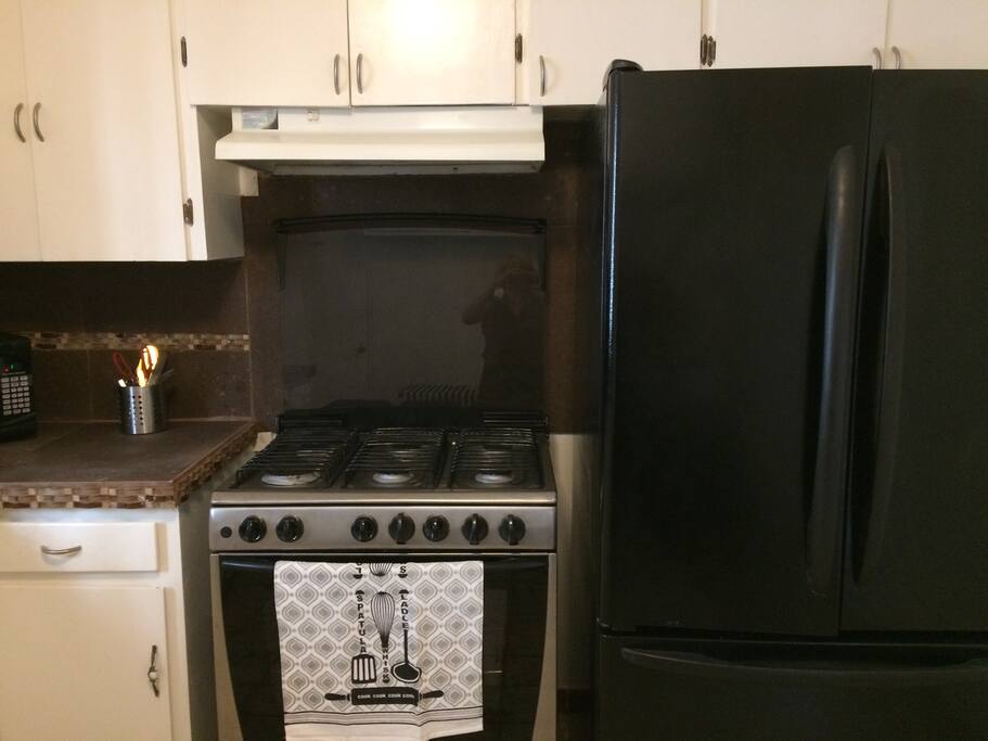 Large kitchen with large refrigerator & freezer