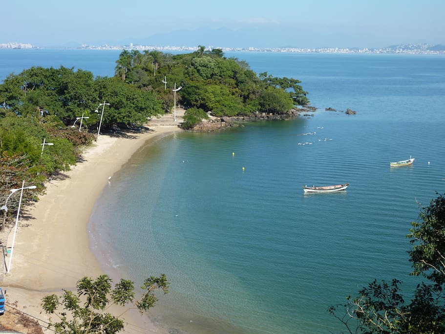 View from the house of beach in front Ponta de Sambaqui