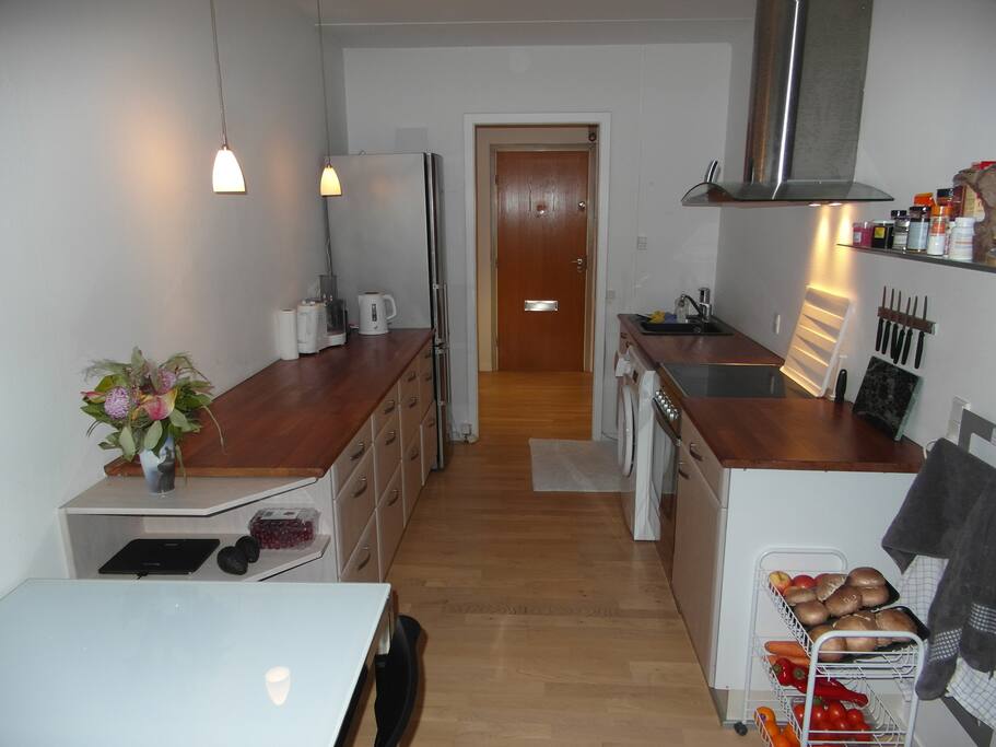 The kitchen area