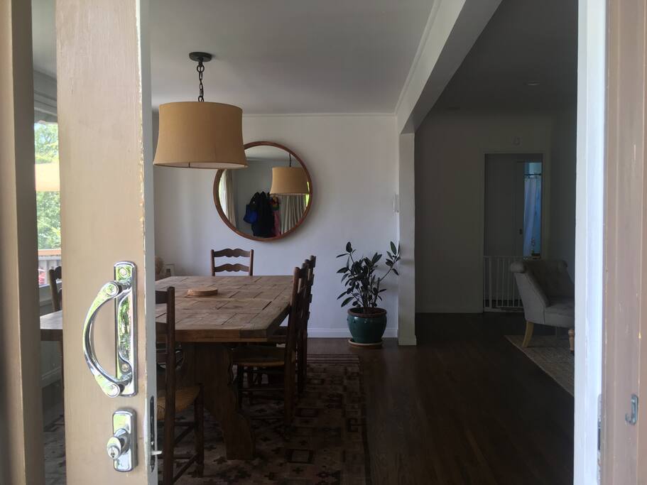 Front door and front room