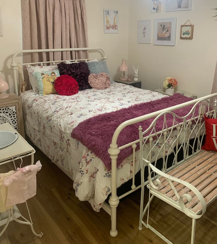 The third bedroom has a queen size bed. 