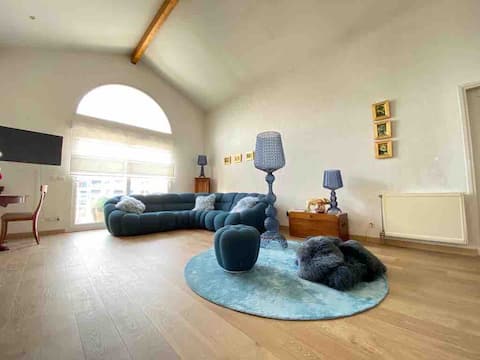 Quiet top floor flat close to Geneva, Palexpo & UN
