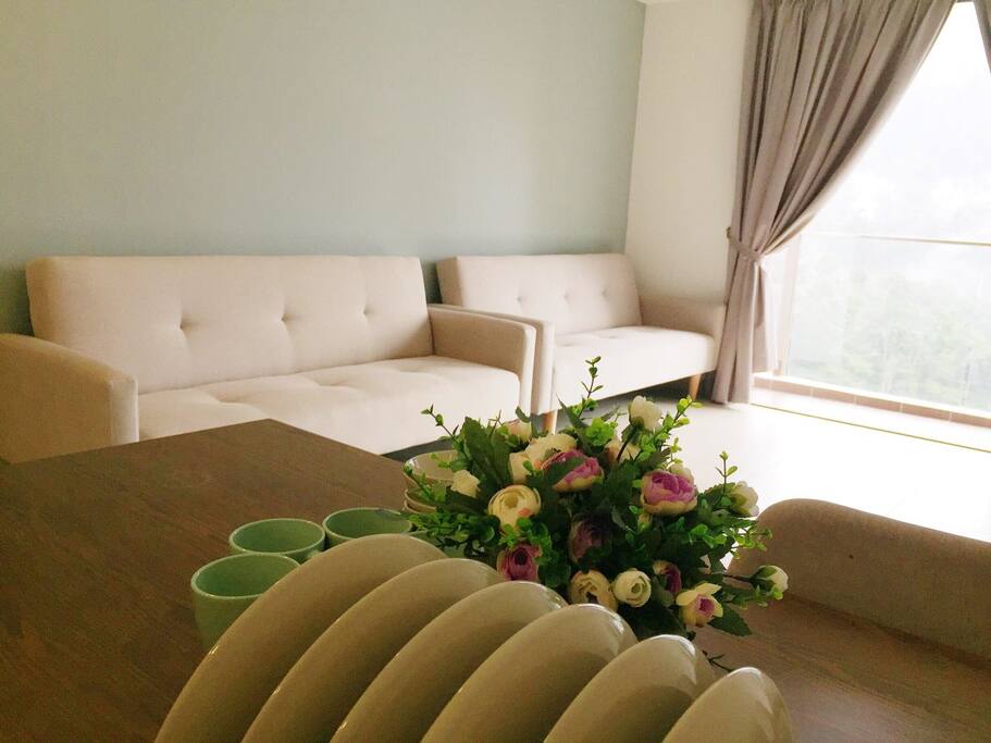 Dining area attached with living hall