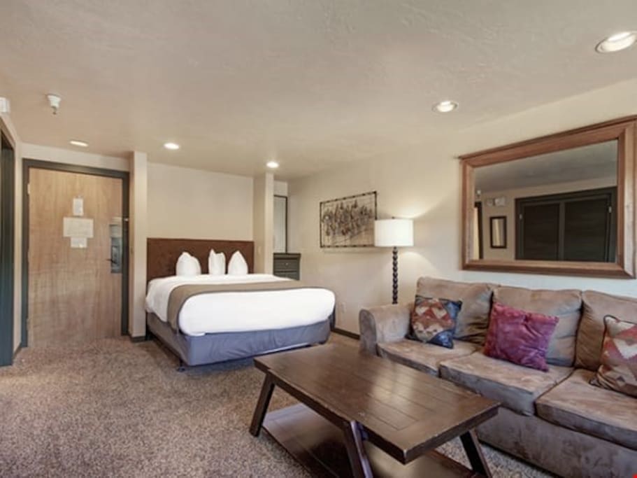Get a good night's rest in the convenient and cozy bed.