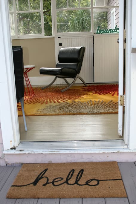 Entry into suite through the living salon