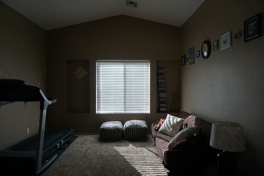 Den with seating/fitness area