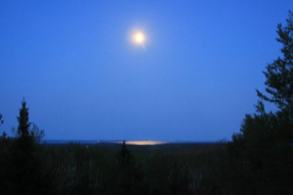 View from our living room, full moon.