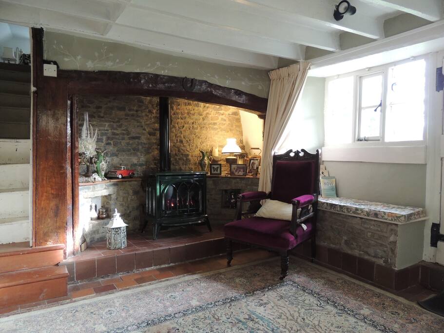 Sitting room view 2, with newly installed gas fire stove