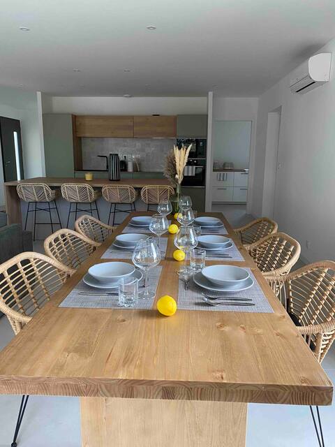 Modern villa with pool on the edge of vineyards