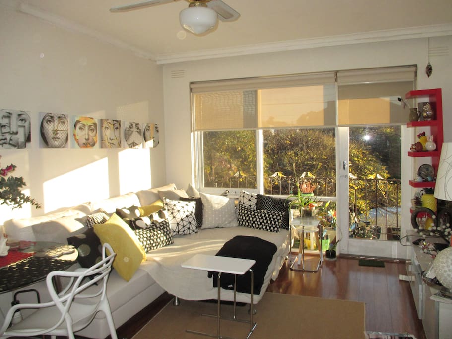 Beautiful sunny living area, to relax on the couch.