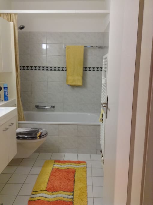 Bathroom entrance and bathtub