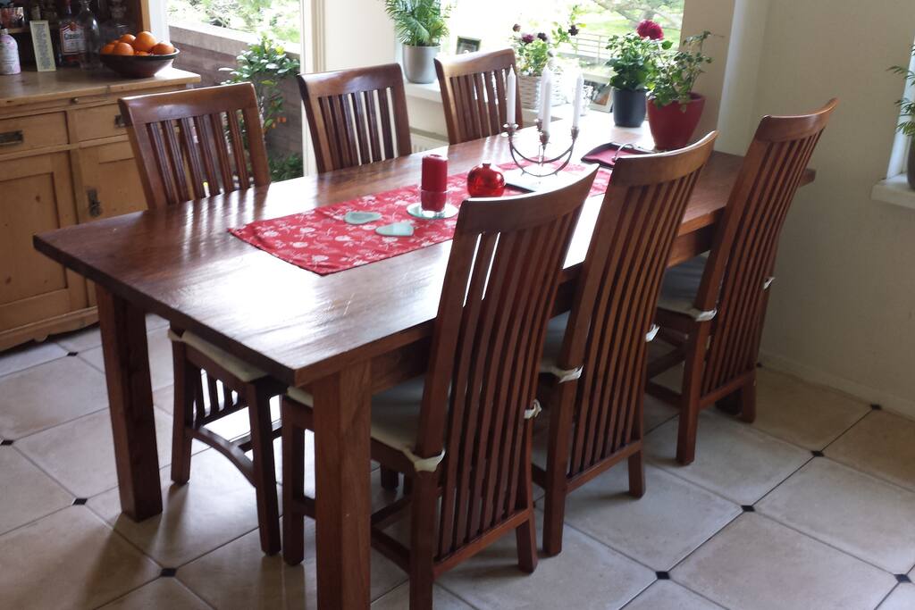 Dining table in kitchen