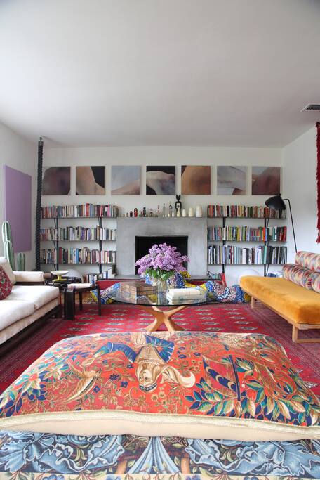 living room - expansive space filled with natural light. working fireplace!