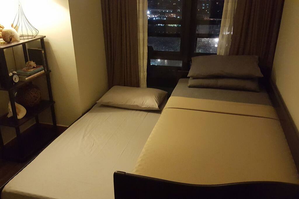 2nd bed is a pull-out single bed topped with a memory foam