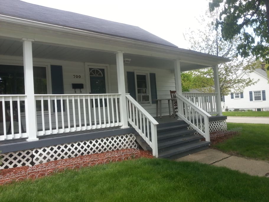 Large front porch with swing