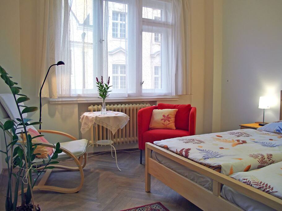 Bedroom with two armchairs