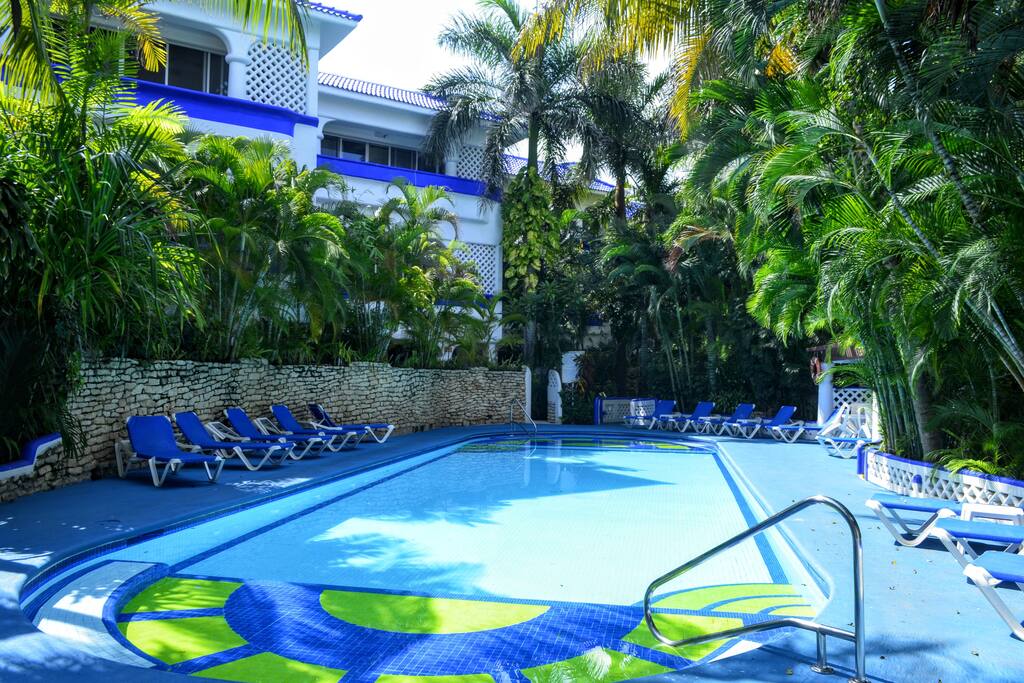 Beautiful Courtyard Pool That Provides Sun and Shade