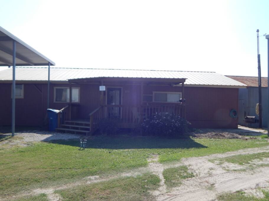 The front of the house.