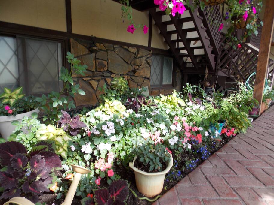 A solarium offers fragrant flowers in the summer